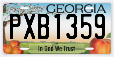 GA license plate PXB1359
