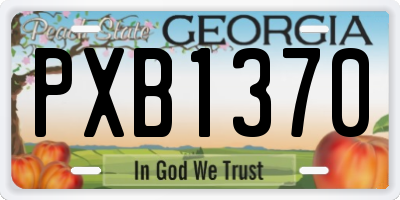GA license plate PXB1370