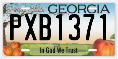 GA license plate PXB1371