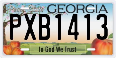 GA license plate PXB1413