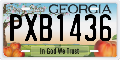 GA license plate PXB1436