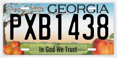 GA license plate PXB1438