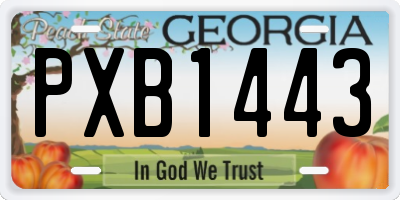 GA license plate PXB1443