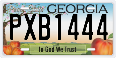 GA license plate PXB1444