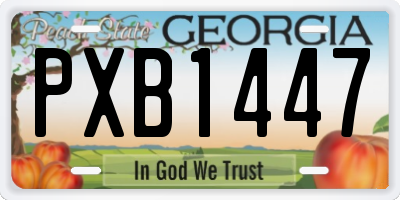 GA license plate PXB1447