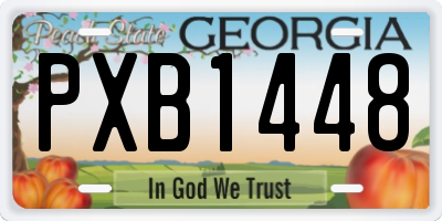 GA license plate PXB1448