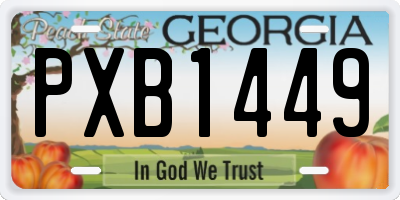 GA license plate PXB1449