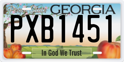 GA license plate PXB1451
