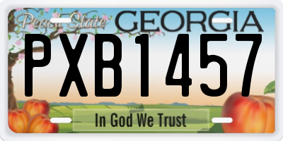 GA license plate PXB1457