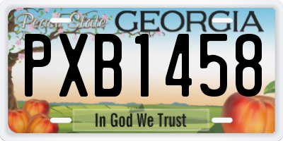 GA license plate PXB1458