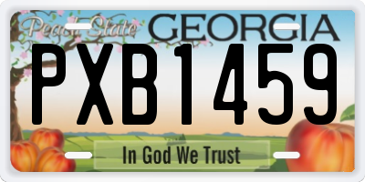GA license plate PXB1459
