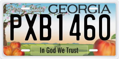 GA license plate PXB1460