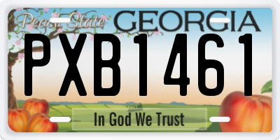 GA license plate PXB1461