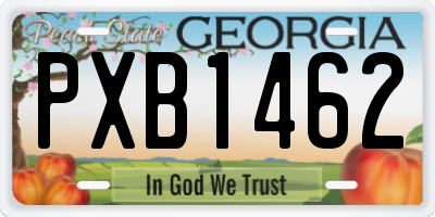 GA license plate PXB1462
