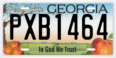 GA license plate PXB1464