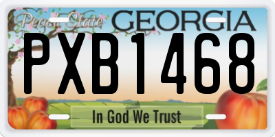GA license plate PXB1468