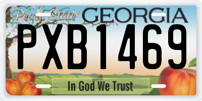GA license plate PXB1469