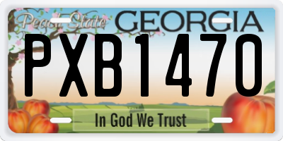 GA license plate PXB1470