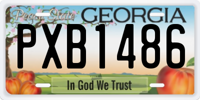 GA license plate PXB1486