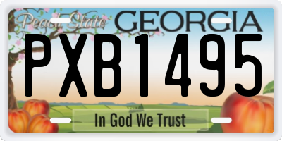 GA license plate PXB1495
