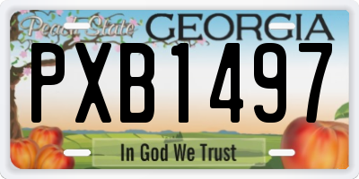 GA license plate PXB1497