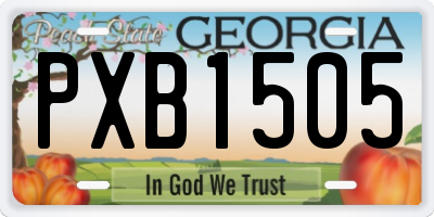 GA license plate PXB1505