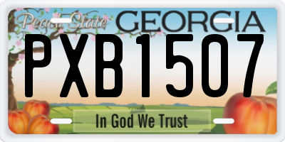 GA license plate PXB1507