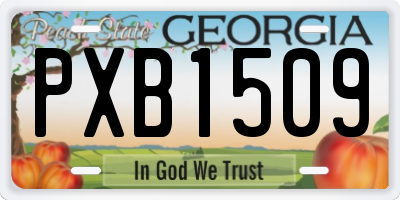 GA license plate PXB1509