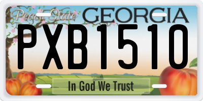 GA license plate PXB1510