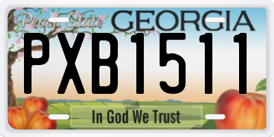 GA license plate PXB1511
