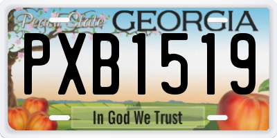GA license plate PXB1519