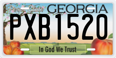 GA license plate PXB1520
