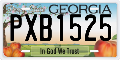 GA license plate PXB1525
