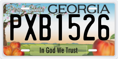 GA license plate PXB1526