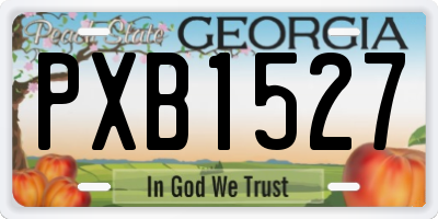 GA license plate PXB1527
