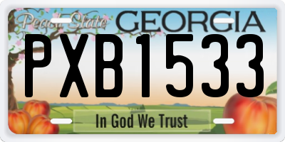 GA license plate PXB1533