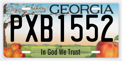 GA license plate PXB1552
