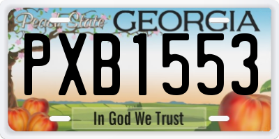 GA license plate PXB1553