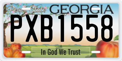GA license plate PXB1558