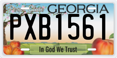 GA license plate PXB1561