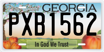 GA license plate PXB1562