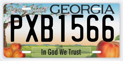 GA license plate PXB1566