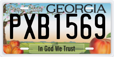 GA license plate PXB1569