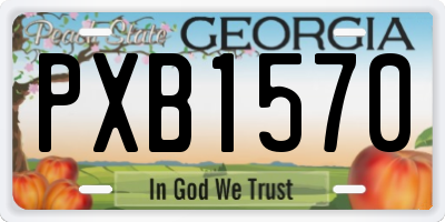 GA license plate PXB1570
