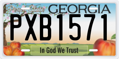 GA license plate PXB1571