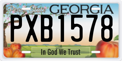 GA license plate PXB1578