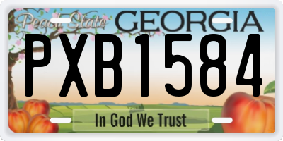 GA license plate PXB1584