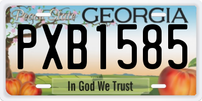 GA license plate PXB1585