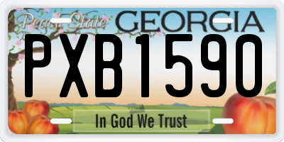 GA license plate PXB1590