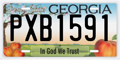 GA license plate PXB1591